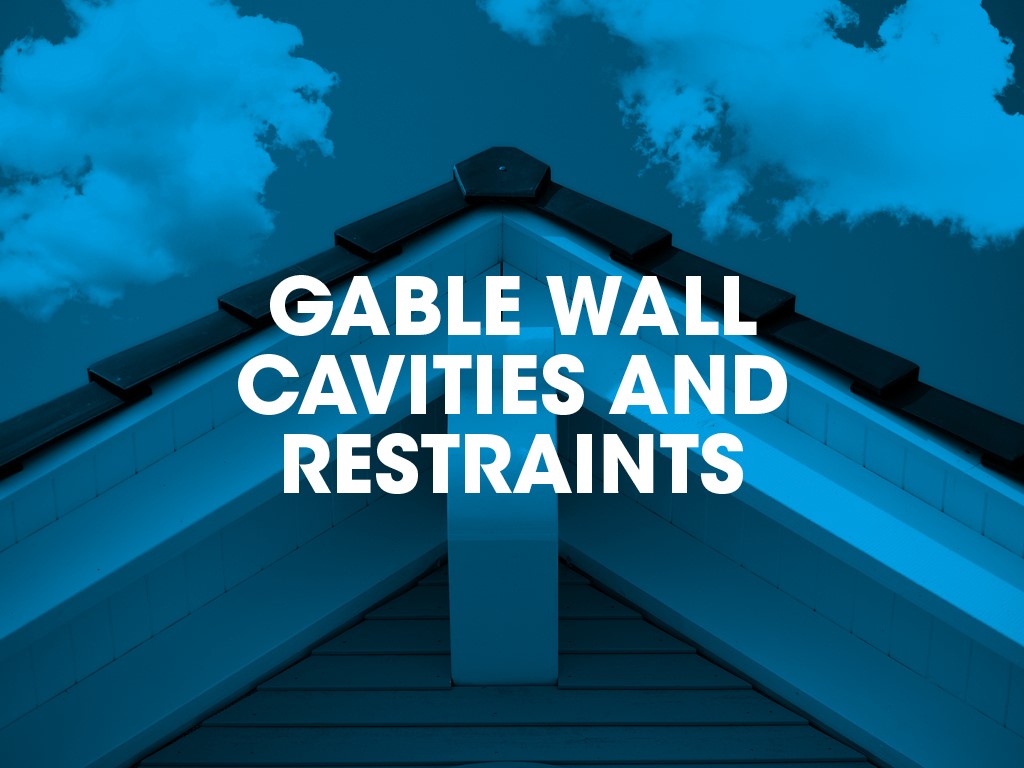 Cavity separating walls and gable walls and the use of lateral restraint